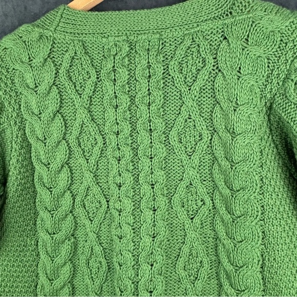 Aran Crafts 100% Merino Wool —made in Ireland Cable Knit Cardigan oversized XS - Picture 9 of 10